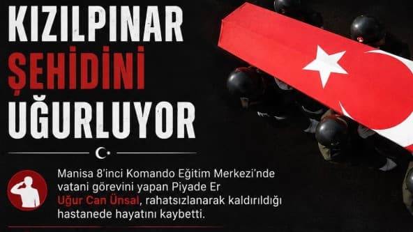 Kızılpınar Şehidini Uğurluyor