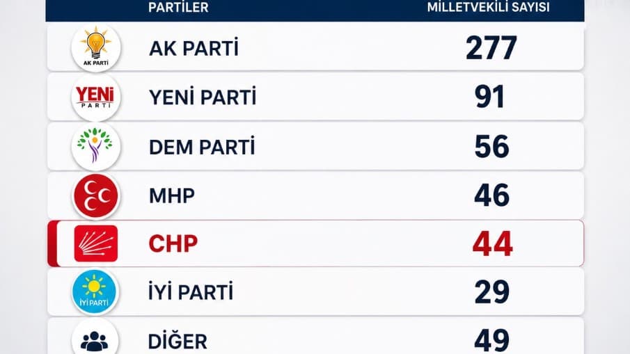 24 Yıl Sonra Siyasi Dengeler Değişti: CHP Ana Muhalefet Konumunu Kaybetti